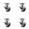 Service Caster 5 Inch Kingpinless V Groove Semi Steel Wheel Swivel Caster Set with Brakes SCC SCC-KP30S520-VGR-SLB-4 - alternate 1
